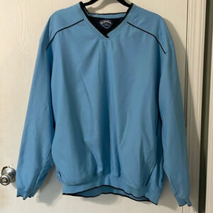 Calloway Golf Sport Men’s Lightweight Pullover V Neck Baby Blue Jacket Sz Medium